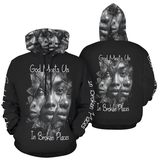 God Meets Us In Broken Places-Premium Hoodie (Black)