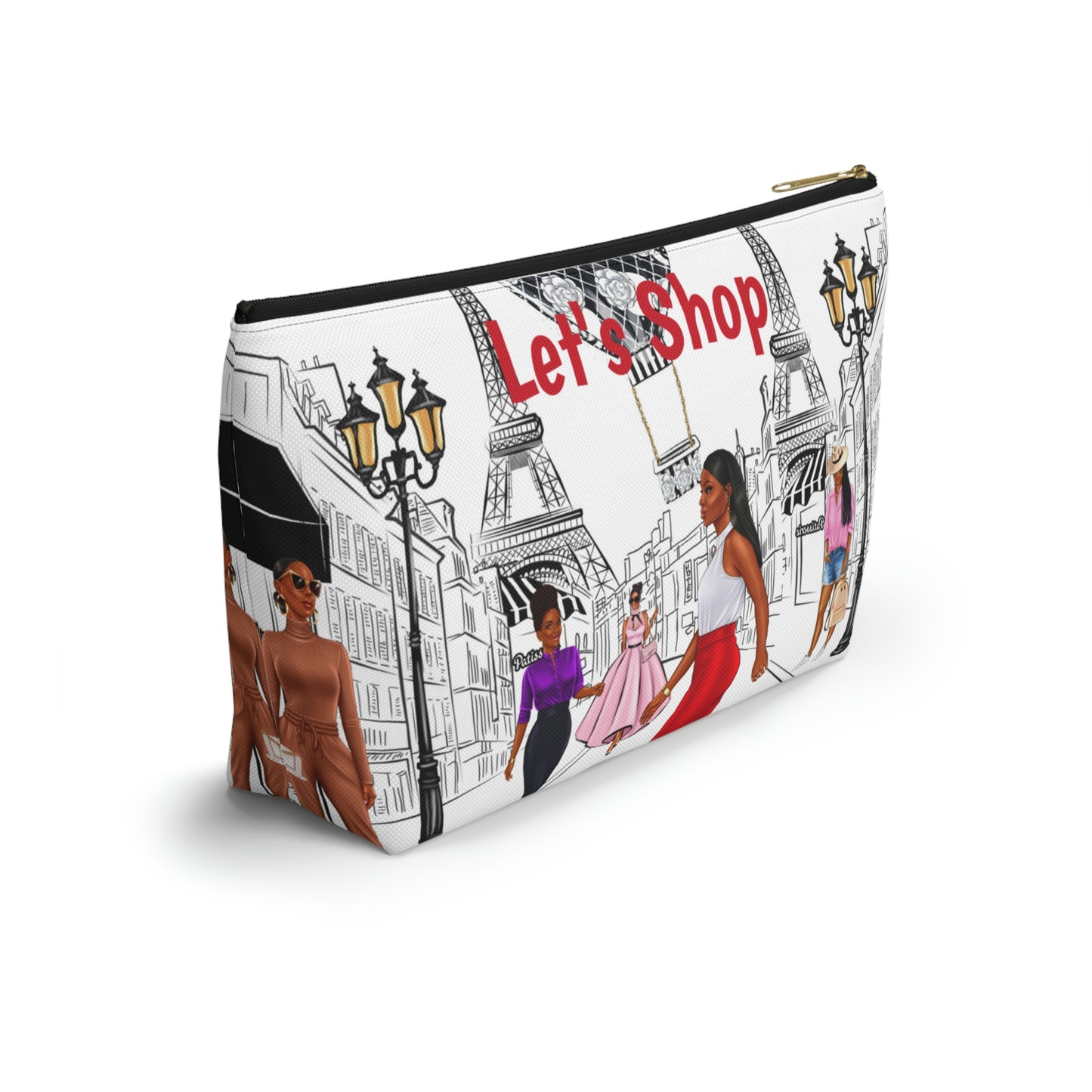 “Let’s Shop” Accessory Pouch w T-bottom