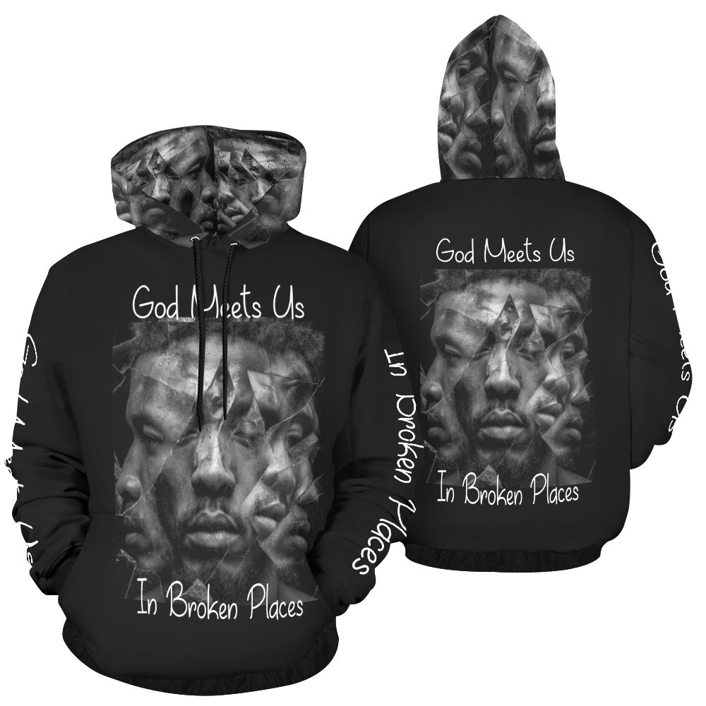 God Heals Us In Broken Places-Premium Hoodie (Black)