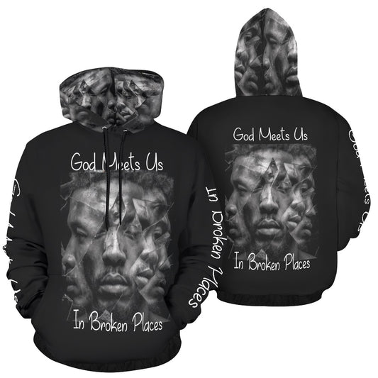 God Heals Us In Broken Places-Premium Hoodie (Black)