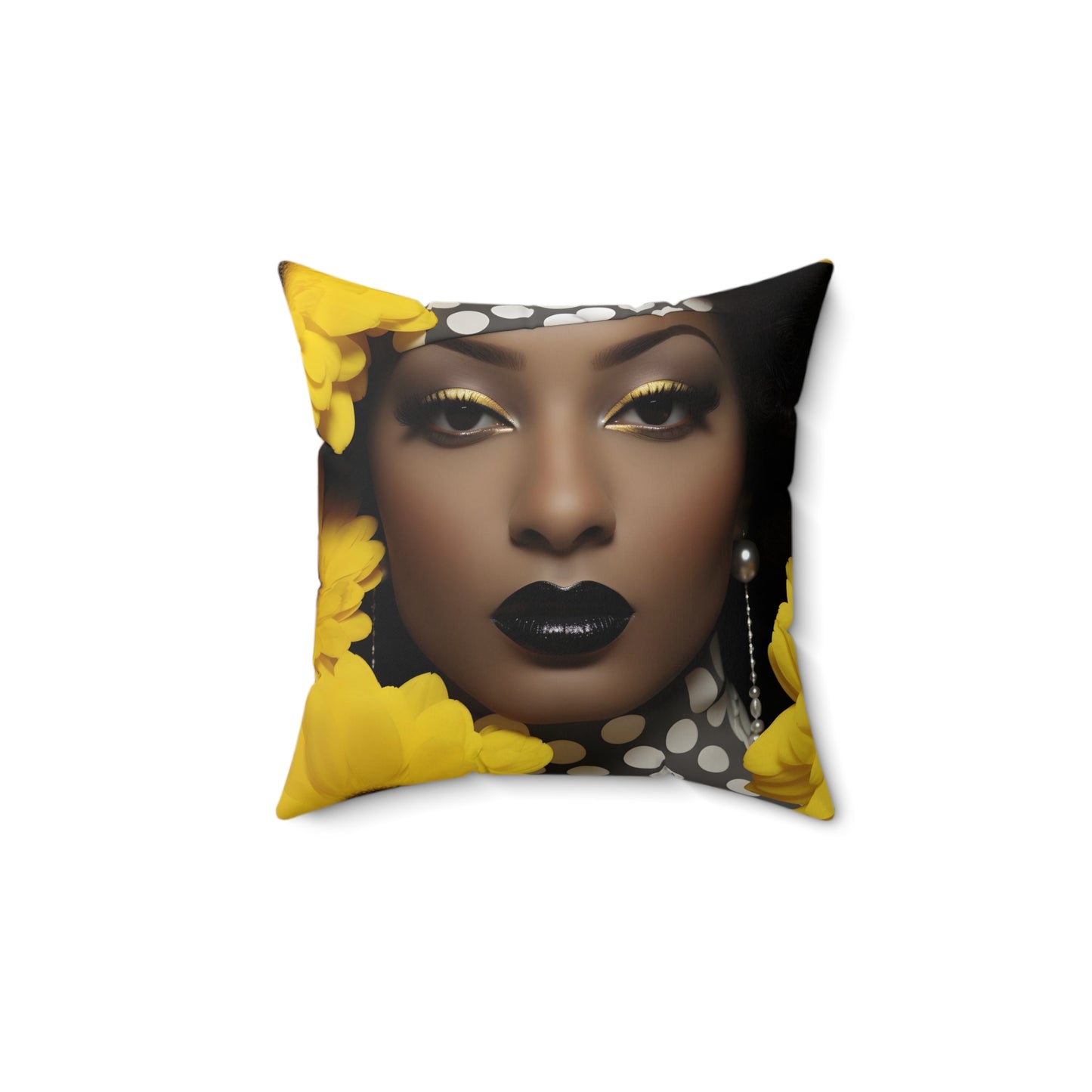 Bold Elegance Throw Pillow - Vibrant Afrocentric Art, 100% Polyester, Double-Sided Print