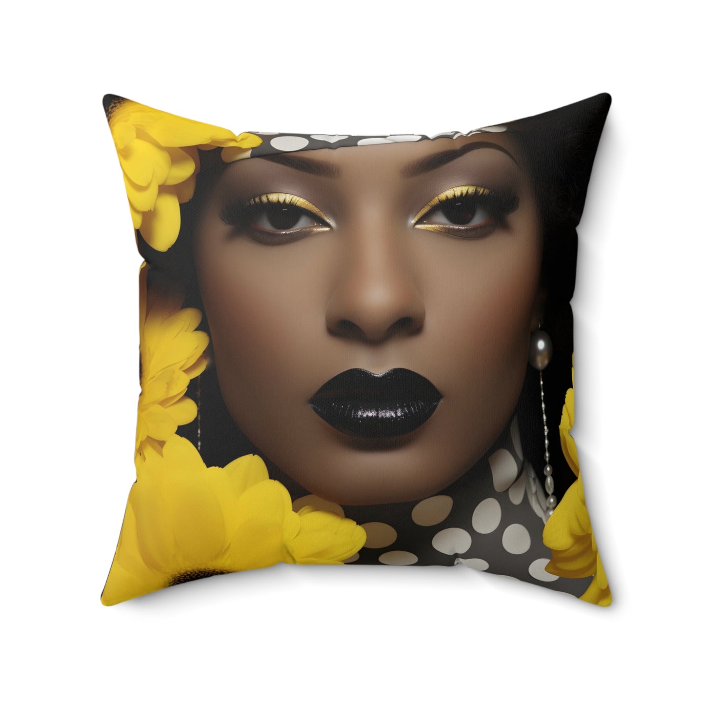 Bold Elegance Throw Pillow - Vibrant Afrocentric Art, 100% Polyester, Double-Sided Print