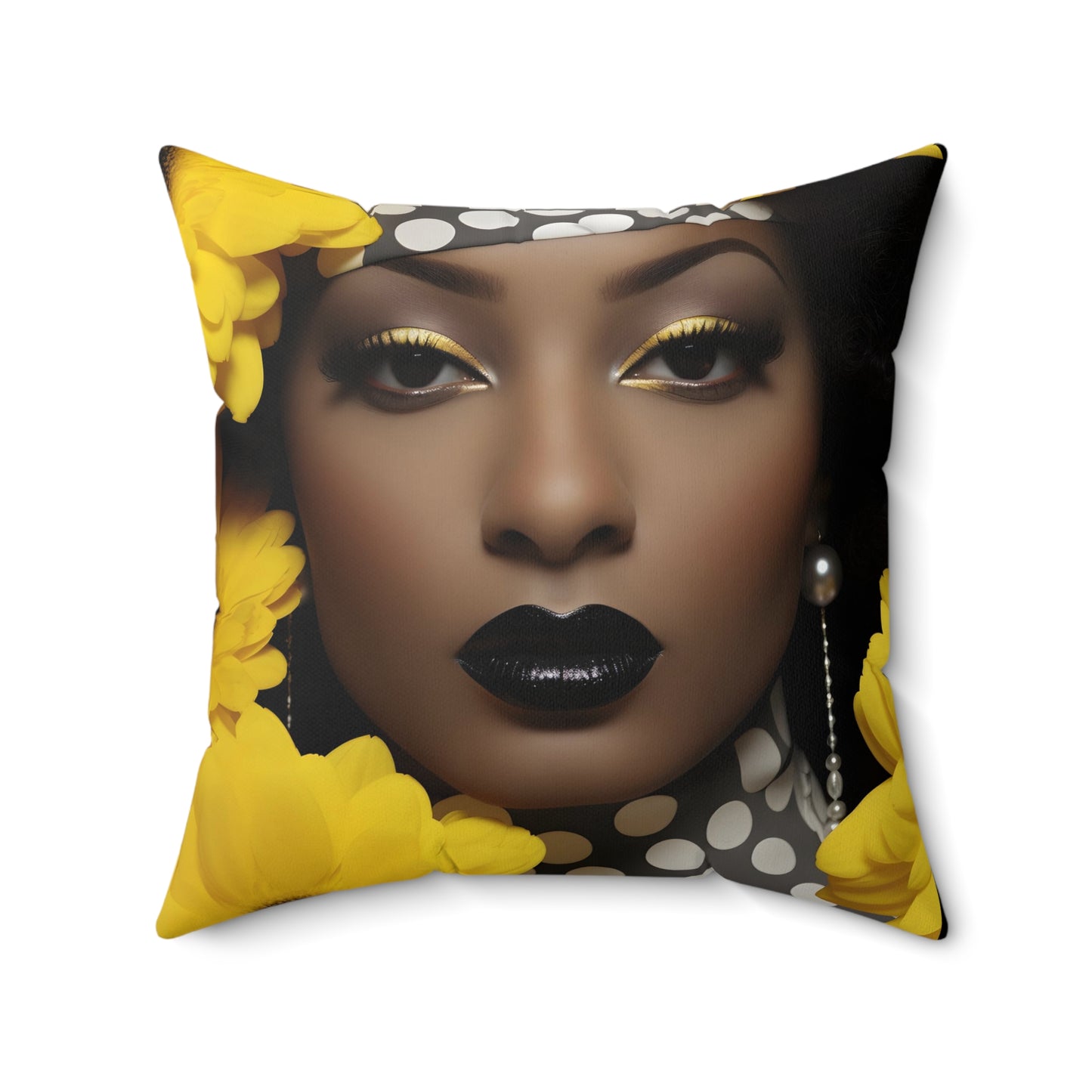 Bold Elegance Throw Pillow - Vibrant Afrocentric Art, 100% Polyester, Double-Sided Print