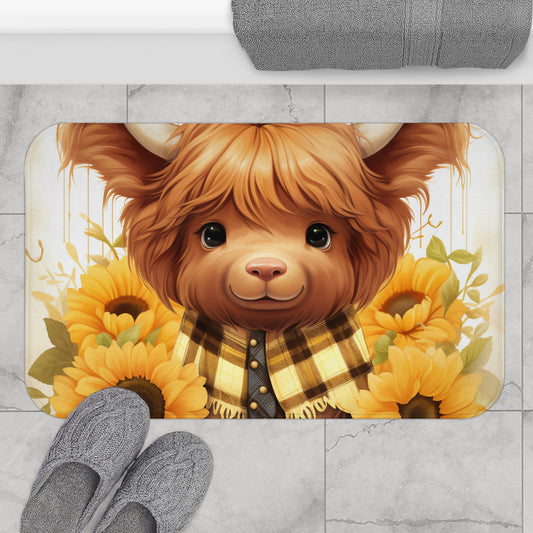 Sunflower Highland Fling Bath Mat