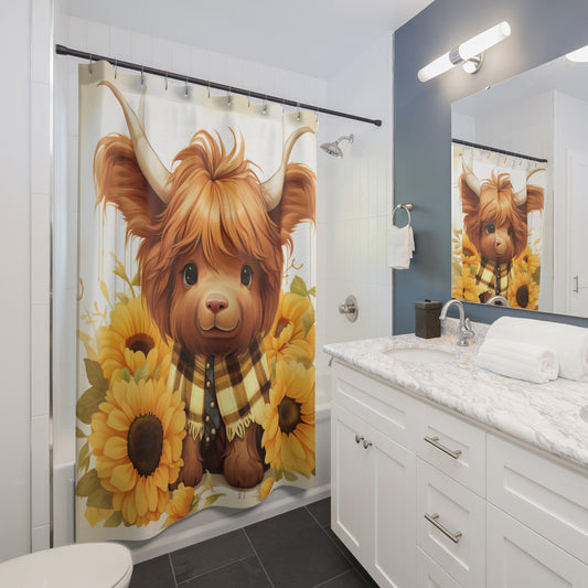 Sunflower Highland Fling Shower Curtain