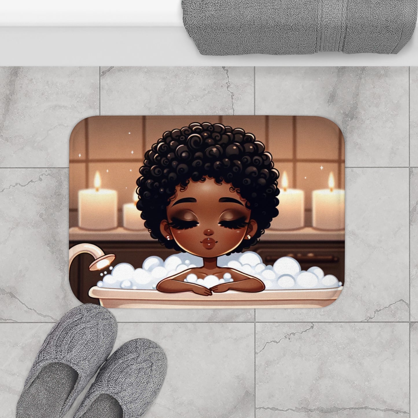 "Bubble Bliss Cozy Retreat Bath Mat"