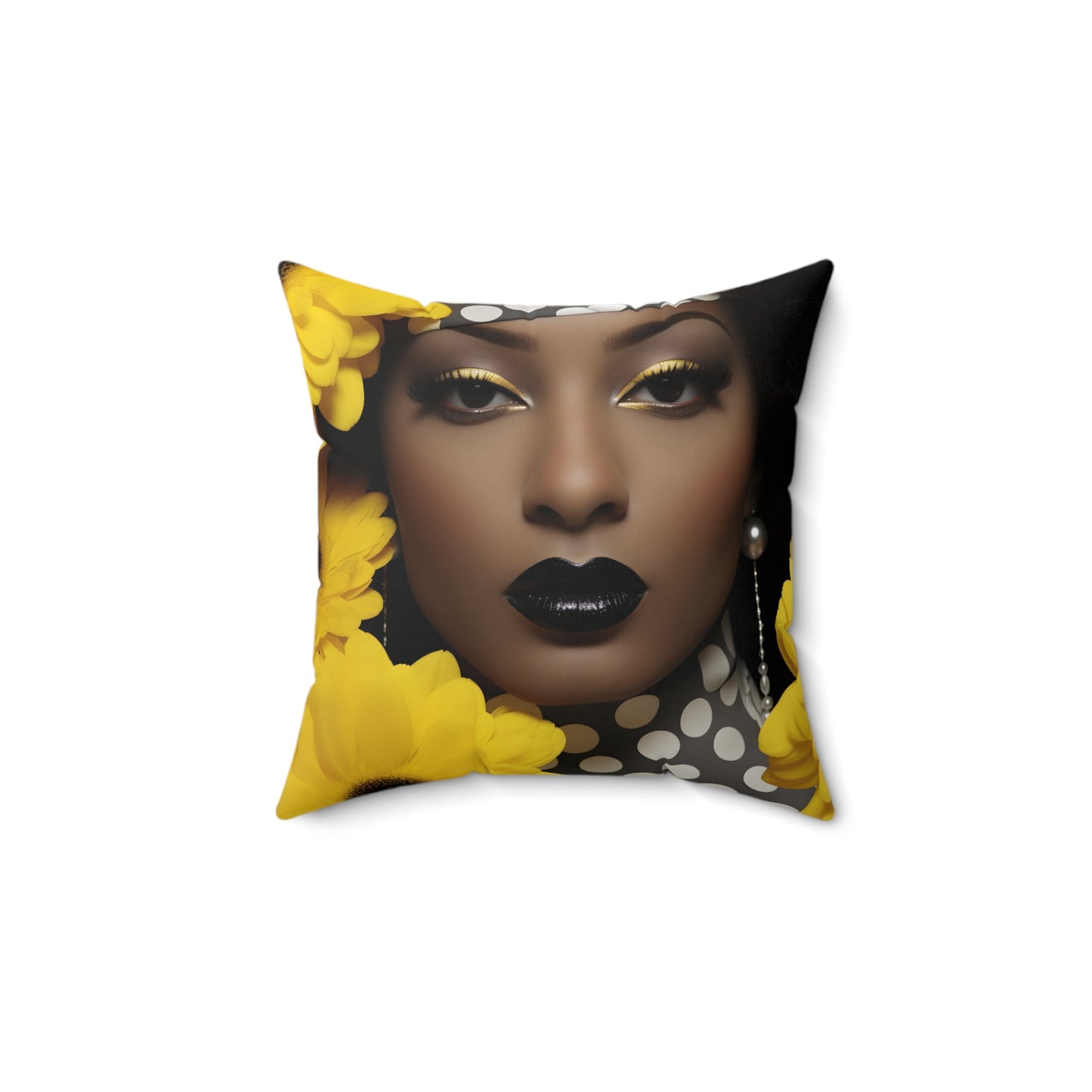 Bold Elegance Throw Pillow - Vibrant Afrocentric Art, 100% Polyester, Double-Sided Print