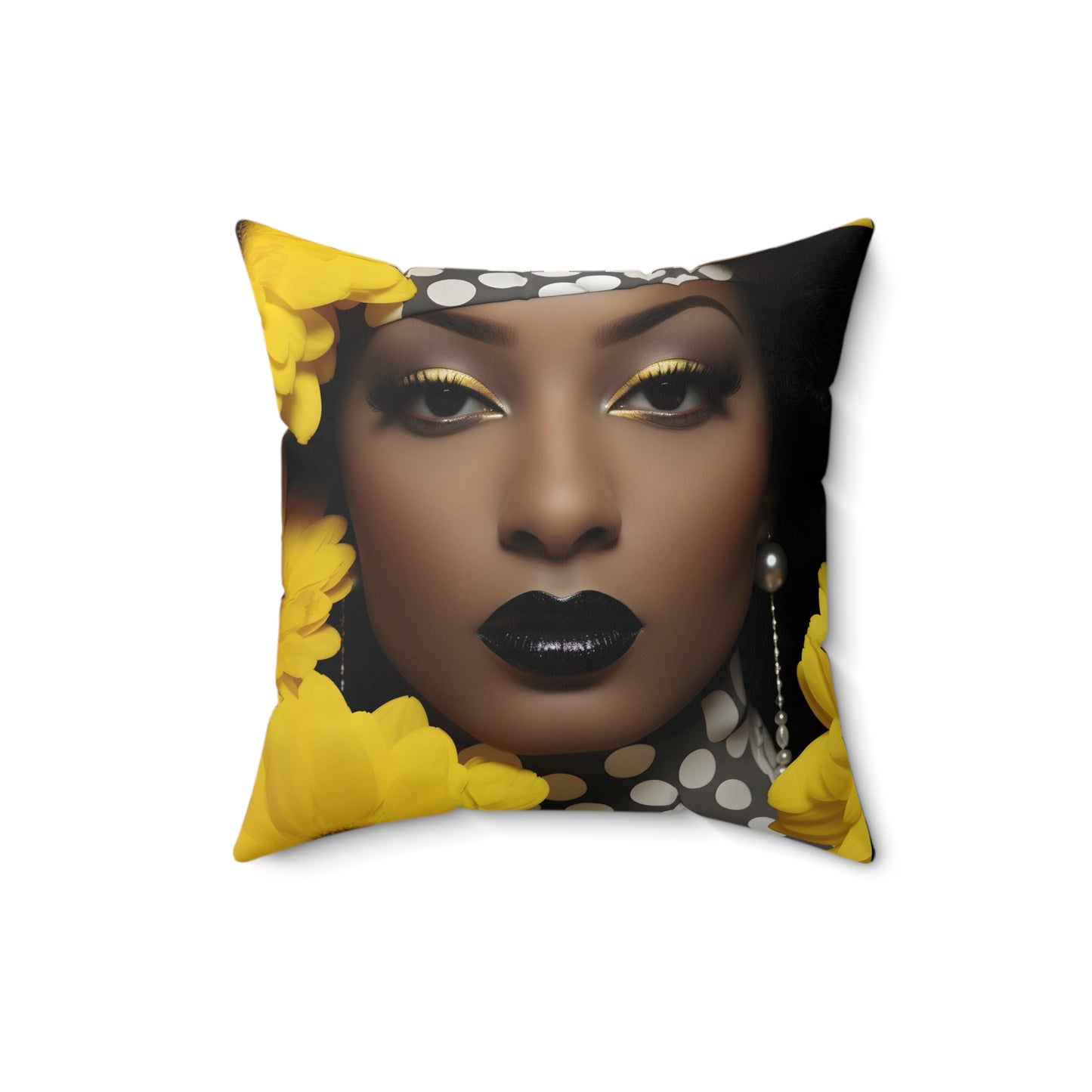 Bold Elegance Throw Pillow - Vibrant Afrocentric Art, 100% Polyester, Double-Sided Print