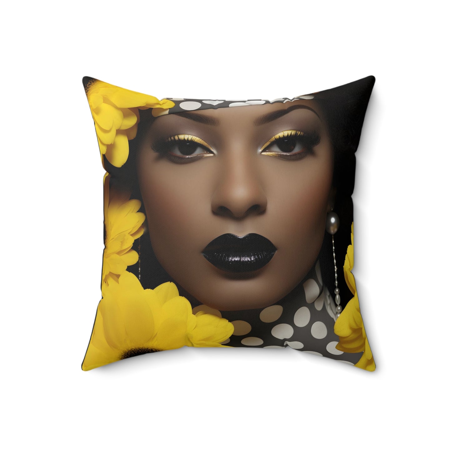 Bold Elegance Throw Pillow - Vibrant Afrocentric Art, 100% Polyester, Double-Sided Print