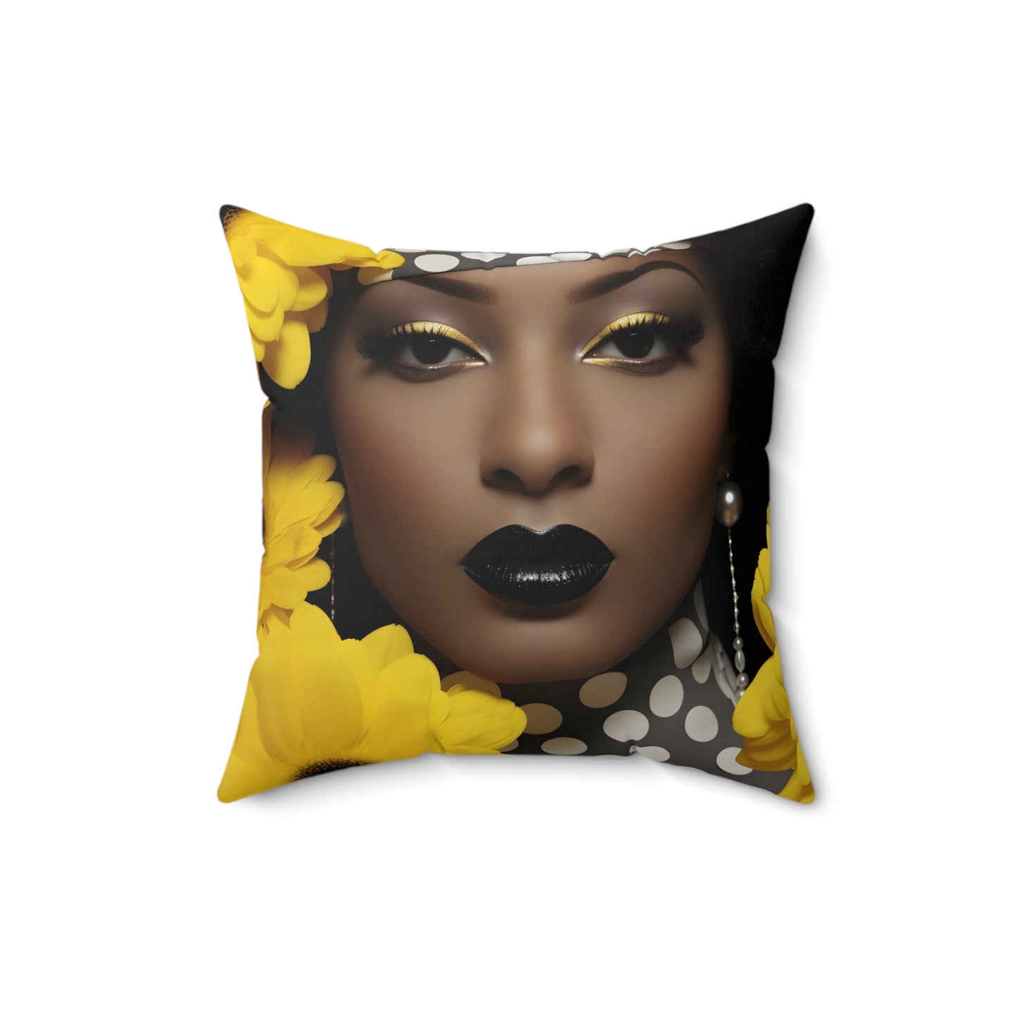 Bold Elegance Throw Pillow - Vibrant Afrocentric Art, 100% Polyester, Double-Sided Print