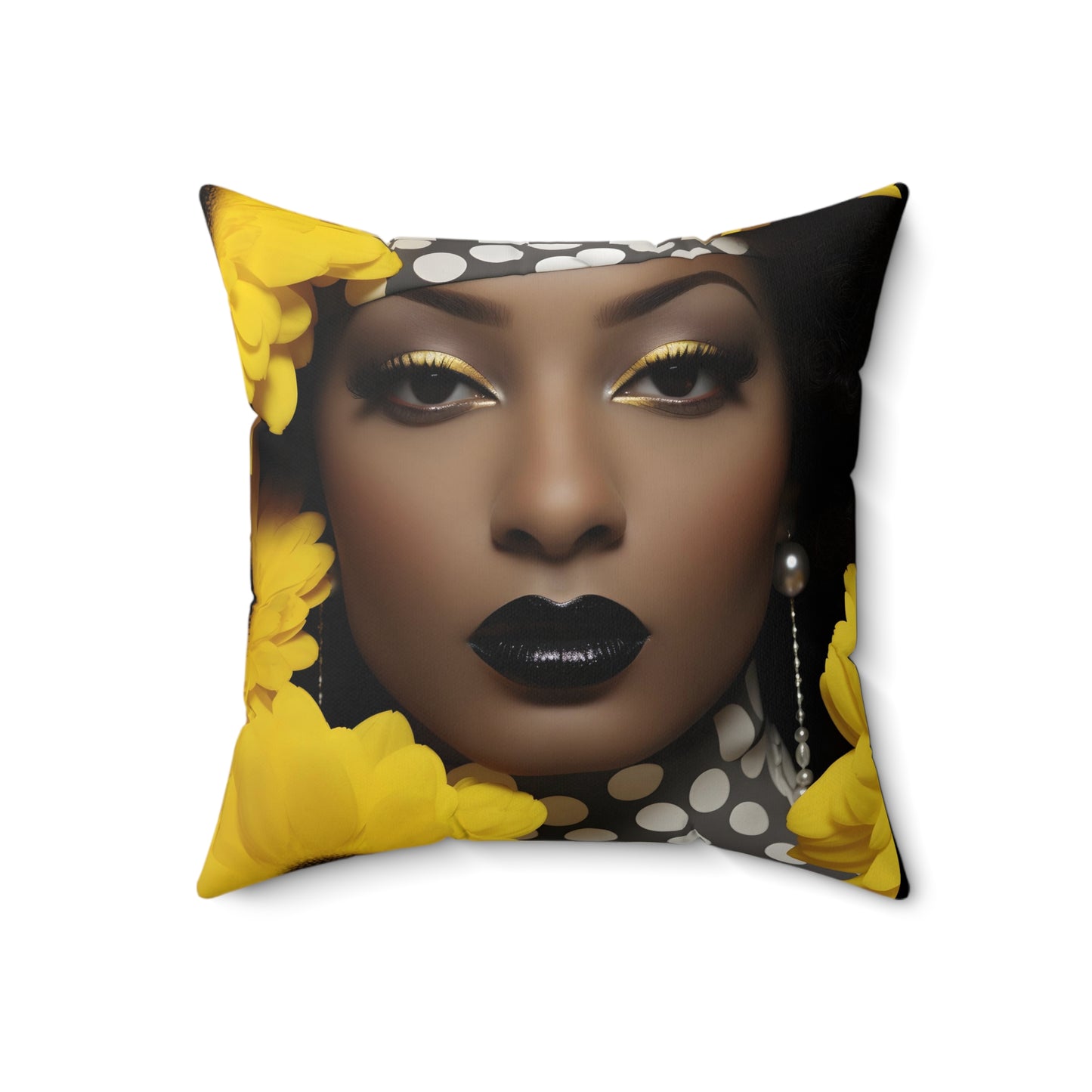 Bold Elegance Throw Pillow - Vibrant Afrocentric Art, 100% Polyester, Double-Sided Print