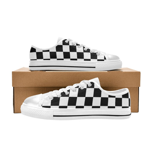 Checkers with white sole Women's Low-Top Sneakers